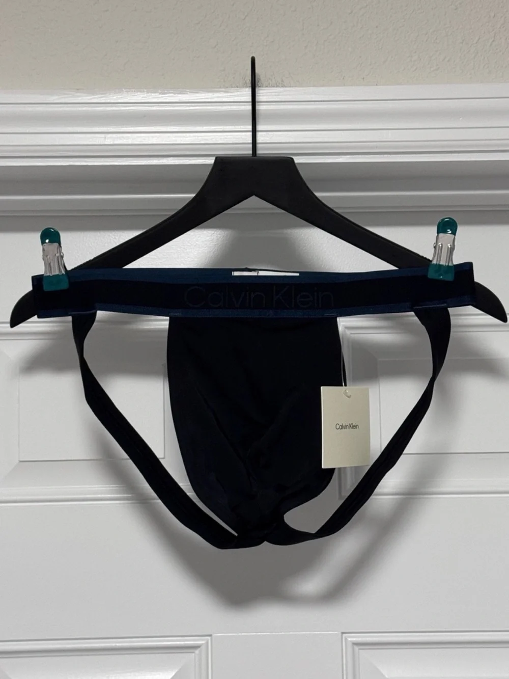 NWT Calvin Klein Tonal Logo Micro Jockstrap Black Size L